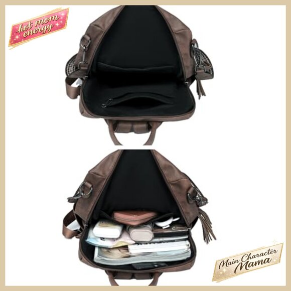 Leather Convertible Backpack Purse Multipurpose Travel Satchel Shoulder Bag main image 6